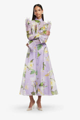Blossom Print Sleeve Midi Dress