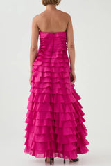 Cathy Maxi Dress in Rose Red