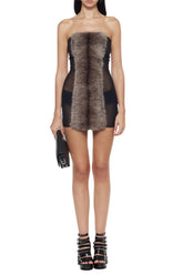 Plush Cut Mini Dress in Black - Mink