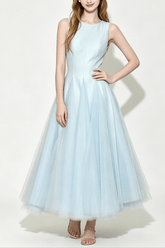 Light Blue A Line Midi Dress