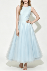 Light Blue A Line Midi Dress