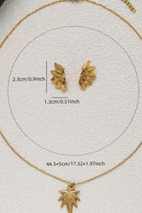 Gold Maple Leaf Pendant Dainty Chain Necklace