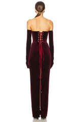 Maxi Dress with Long Gloves