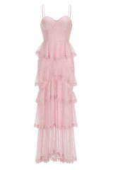 Seren Pink Strap Lace Dress