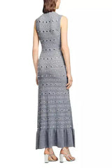 Knit Sleeveless Midi Dress in Gray