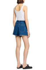 Rhinestone Denim Shorts in Blue