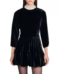 Puffy Mini Dress in Black