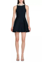 Collar Mini Dress in Black