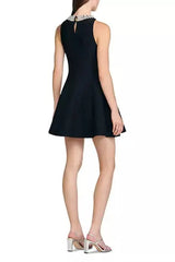 Collar Mini Dress in Black