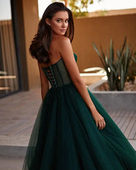 Emerald Green Puffy Midi Dress