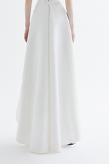White Satin High-Low Maxi Dress