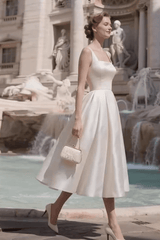 Minimalist Strap Midi Dress - Off-White