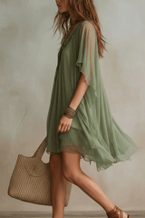 Green Boho Mini Dress