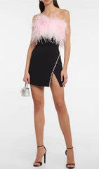 Crystal Mini Dress In Black
