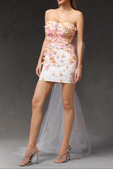 Sleeveless Flowers Mini Dress