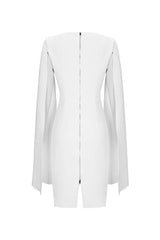 Crepe Twist Bodycon Midi Dress in White