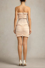 Sleeveless Folds Midi Dress in Pink