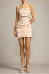 Sleeveless Folds Midi Dress in Pink