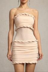 Sleeveless Folds Midi Dress in Pink