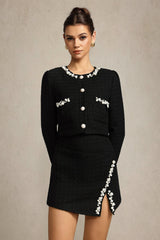 Black Grace Long Sleeves Top & Skirt Two-Piece Set