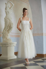 Neutral Lace Maxi Dress in White
