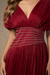 V-neck Embellished Maxi Dress
