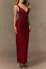 Plunging V-Neck Maxi Dress
