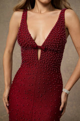 Plunging V-Neck Maxi Dress