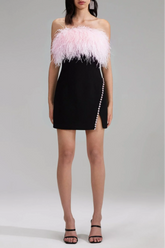 Crystal Mini Dress In Black
