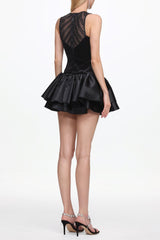 Chic Contour Deep V Sleeveless Sequin Mini Dress
