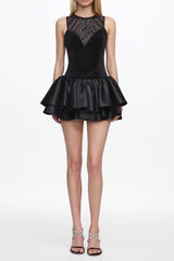 Chic Contour Deep V Sleeveless Sequin Mini Dress
