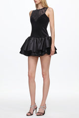 Chic Contour Deep V Sleeveless Sequin Mini Dress