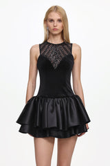 Chic Contour Deep V Sleeveless Sequin Mini Dress