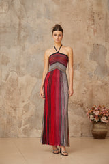 Red Knit Maxi Dress