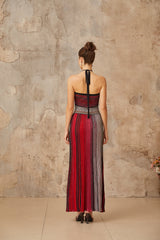 Red Knit Maxi Dress