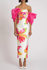 Floral Print Maxi Dress in White