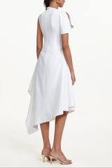 Weren white High Neck Maxi Dress
