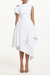 Weren white High Neck Maxi Dress