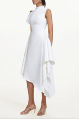Weren white High Neck Maxi Dress