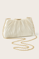 Satin Shell Clasp Formal Clutch