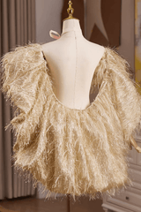 Gold Fringe Evening Shawl