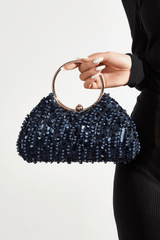 Sequin Ring Handle Formal Clutch