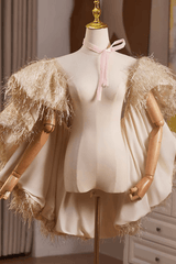 Gold Fringe Evening Shawl