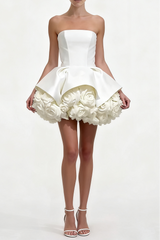 Flower Mini Dress In White