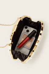 Satin Seashell Evening Clutch