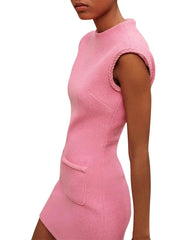 Sleeveless Mini Dress in Pink