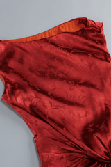 Red One Shoulder Twist Dress