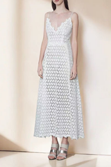 Floral White Cami Vacation Maxi Dress