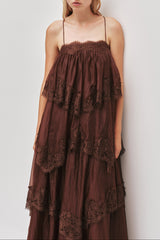 Brown Lace Maxi Dress