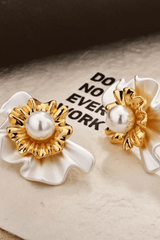 Two Tone Floral Stud Earrings
